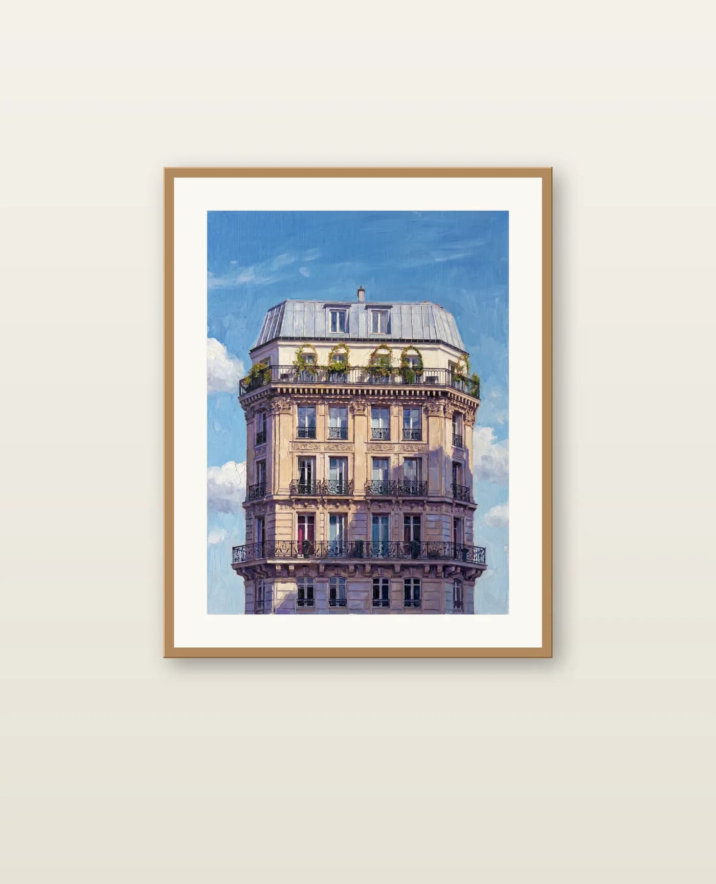 Portrait d'une propriété encadré, exposé dans un intérieur
